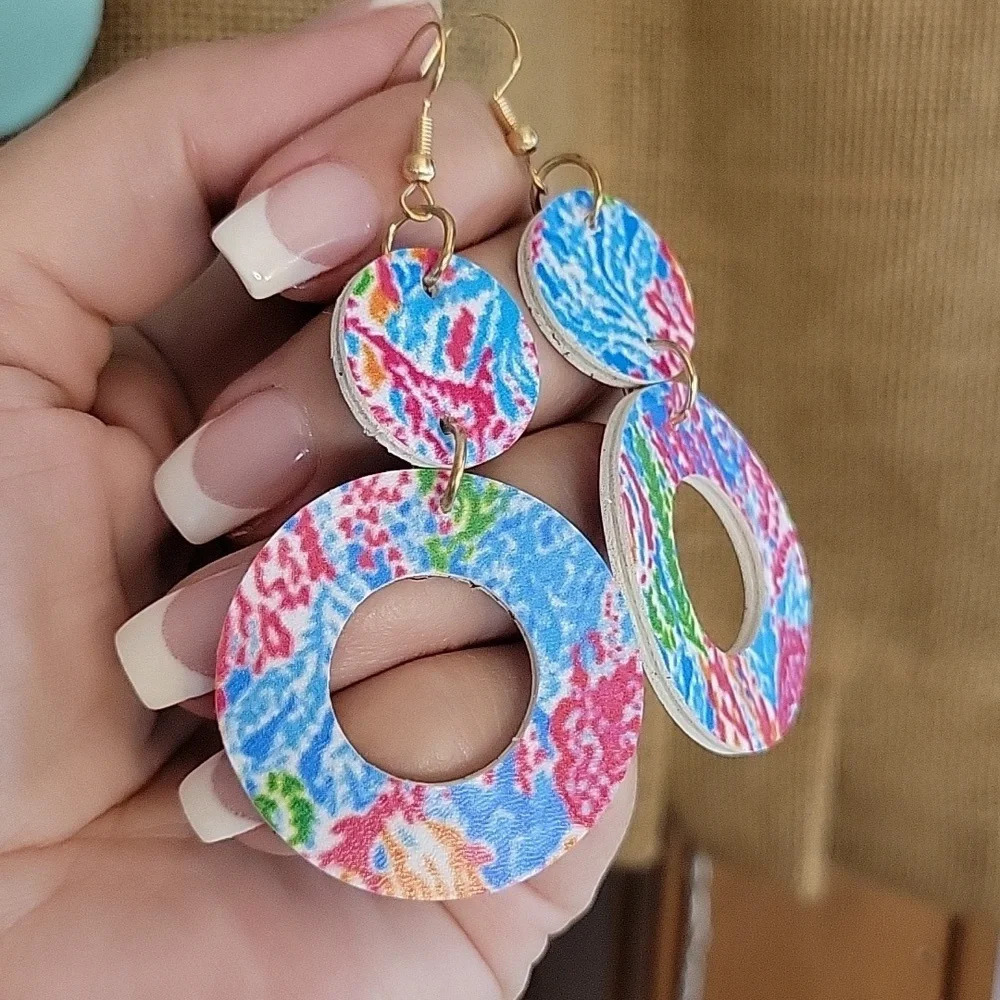 SOUTH BEACH RING DROP EARRINGS - Picture 3 of 5